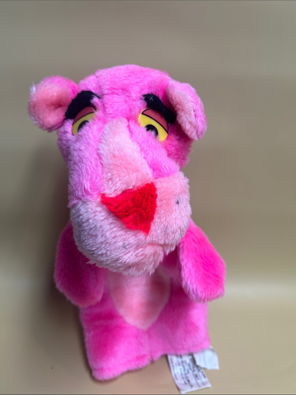 VINTAGE PINK PANTHER 1964 PINK STUFFED PLUSH HAND PUPPET by Mighty star 10 inche